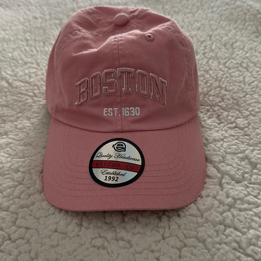NWT Elidan Co. pink Boston ball cap with adjustable sizing strap